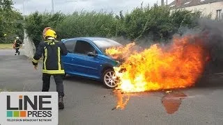 Feu de voiture accidentel (car fire) / Saclay (91) - France 30 juillet 2013 ©Line Press