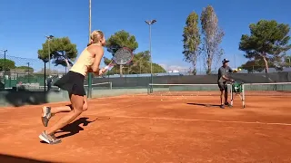 Forehand-backhand drills with Paula