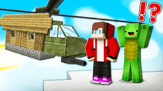 How Mikey and JJ Build SECRET BASE Inside HELICOPTER ? - Minecraft (Maizen)