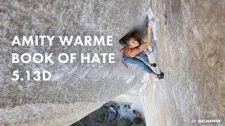 Amity Warme climbs Book of Hate 5.13d