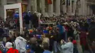 Raw Video: Super Bowl Champs Take on Broadway