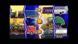 Evil To Good Transformation - Street Vehicles - Fire Truck, Garbage Truck, School Bus, Cement Mixer