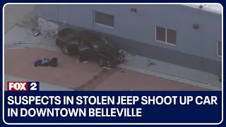 Suspects in stolen Jeep shoot up car in downtown Belleville