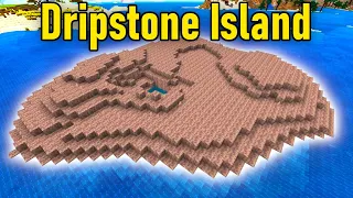 I covered an Island in Dripstone in Survival Minecraft