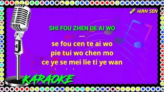 Shi fou zhen de ai wo - karaoke no vokal (cover to lyrics pinyin)