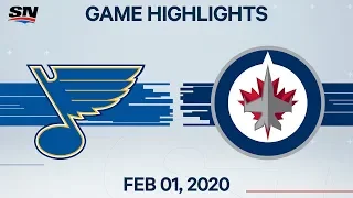 NHL Highlights | St. Louis Blues vs. Winnipeg Jets – Feb. 1, 2020