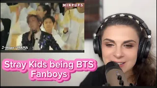 Reacting to Stray Kids being BTS Fanboys