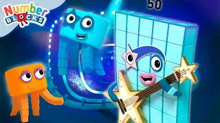 ☁️👐 Sky High Fives and Timetables | Learn to Count with Sing-along Songs! 🎵🔢 @Numberblocks​