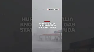 Hurricane Idalia knocks down gas station in Florida