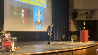 JackTheBeast sings a medley, Heartbreak Hotel/Hound Dog/All Shook Up by Elvis Presley at talent show