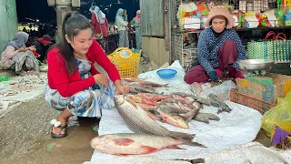 Wet market in the morning, Chinese style steamed fish cooking - Countryside life TV