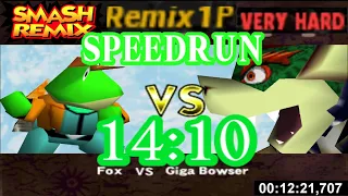 Smash Remix - Classic Mode Remix 1P Speedrun with Slippy (VERY HARD) in 14:10