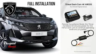 70mai A800S Cam Installation Peugeot 3008 GT with Parking Surveillance Mode