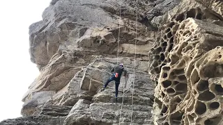 Azerbaijan Mountaineering Federation climbers.  Rock climbing. Azerbaijan nature .Baku.