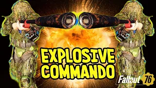 Explosive Commando - Ultimate Sneak & Tank - End Game Legendary Build - Bullets Explode - Fallout 76