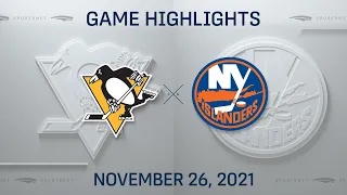 NHL Highlights | Penguins vs. Islanders - Nov 26, 2021