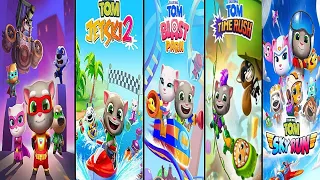 Talking Tom Hero Dash vs Talking Tom Jetski 2 vs Blast Park vs Gold Run 2 vs Sky Run Gameplay