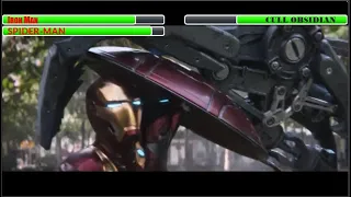 Iron Man and Spider-Man vs Cull Obsidian With Healthbars