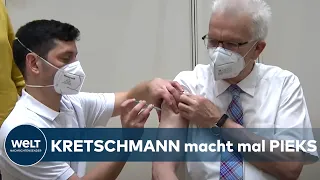 ASTRAZENECA: Hier lässt sich Ministerpräsident Winfried Kretschmann impfen! I WELT Dokument