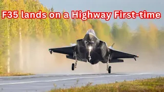 F-35A stealth fighter on a highway for the first time