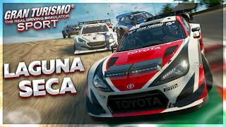 УСТРАИВАЕМ ПРОРЫВ в LAGUNA SECA ● Gran Turismo Sport