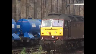 The Class 47 West Coast Railways No.47802 in the Siding outside on Platform One at Carlisle.