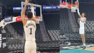 Victor Wembanyama first shots with the San Antonio Spurs and struggles