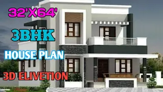 32'X46' Floor Plan 3Bhk Home Desgin || 32'X46' House Desgin & 3D Elivetion || Farooqui Home Desgin