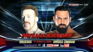 WWE Payback Match Card Sheamus vs Damien Sandow ''Kickoff''