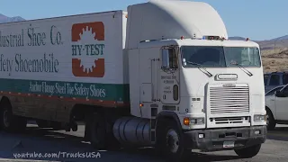 Truck Spotting USA | Military | Peterbilt | Kenworth | Freightliner Cabover | Engine Traffic Sounds