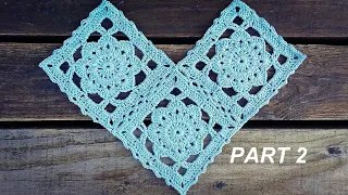Easy Crochet Flower Square Motif Tutorial Part 2 How To Join As You Go