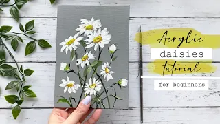 Flower Painting Tutorial | Easy Acrylic Painting Tutorial | How to Paint a Daisy