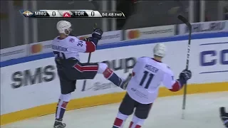 Ivan Zakharchuk blasts one past Koshechkin