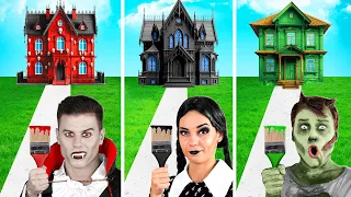 Maison Une Couleur Défi | Wednesday vs Vampire vs Zombie par Fun Teen Challenge