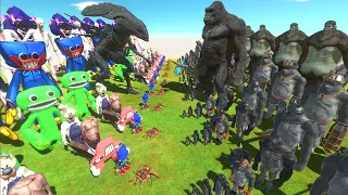 POPPY PLAYTIME WAR - CREEPY MONSTERS vs MONKEY TEAM - Animal Revolt Battle Simulator