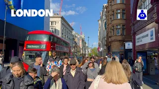London Spring Walk 🇬🇧 OXFORD STREET, Marble Arch to Tottenham Court Rd | Central London Walking Tour