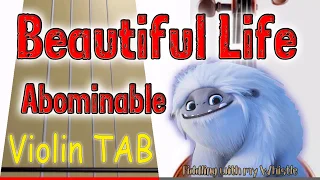 Beautiful Life - Abominable - Bebe Rexha - Violin - Play Along Tab Tutorial