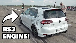 740HP Volkswagen Golf 7 R MTR Performance with RS3 Engine! Drag Racing & Accelerations!