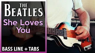 The Beatles - She Loves You /// BASS LINE [Play Along Tabs]