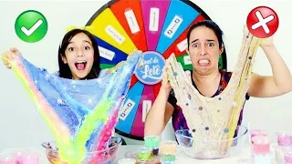 ROLETA MISTERIOSA MISTURANDO SLIMES ★ The Mystery Wheel of Slime Challenge com a Mamãe Fabi