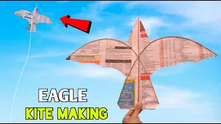 How to Make a Newspaper Eagle Kite | Kite Making | Flying Kite | Easy to make