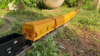 LIONEL GARDEN RAIL ROAD ACTION TRAIN BUIULDING (AND A TRAIN CAR BURNS TO THE GROUND)