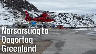 Flying in Helicopter to Qaqortoq from Narsarsuaq via Narsaq