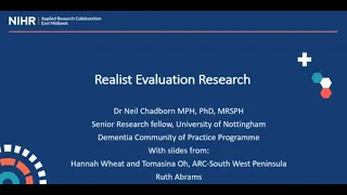 Training | Realist Evaluation Research | 15 May 2024