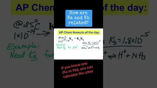 AP Chemistry - how to relate Ka Kb and Kw #apchemistry #chemistrytutorial #chemistry #acidsandbases