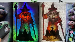 You Shall not Pass - SPRAY PAINT ART - GLOW IN THE DARK -  by Skech