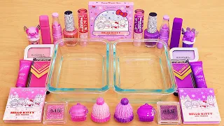 Pink vs Purple  - Mixing Makeup Eyeshadow Into Slime ASMR