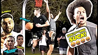 "You F***ING SUCK!" YouTubers vs D1 & Pro Hoopers GETS HEATED!! Ballislife Squad vs TRASH TALKERS!