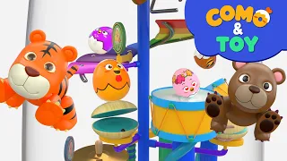 Como | Rolling Tower Ball Fit Show 2 + More Episodes 20min | Learn colors and words | Como Kids TV