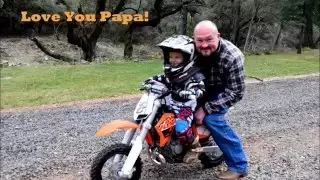 ktm 50 SX Mini For Christmas!?! 2 years old riding the KTM for the First time!